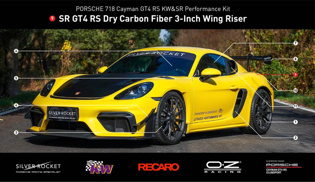 Gt4 Wing Riser Inch SR GT4 RS DRY CARBON FIBER 3-INCH WING RISER [PORSCHE 718 Cayman GT4 R ...