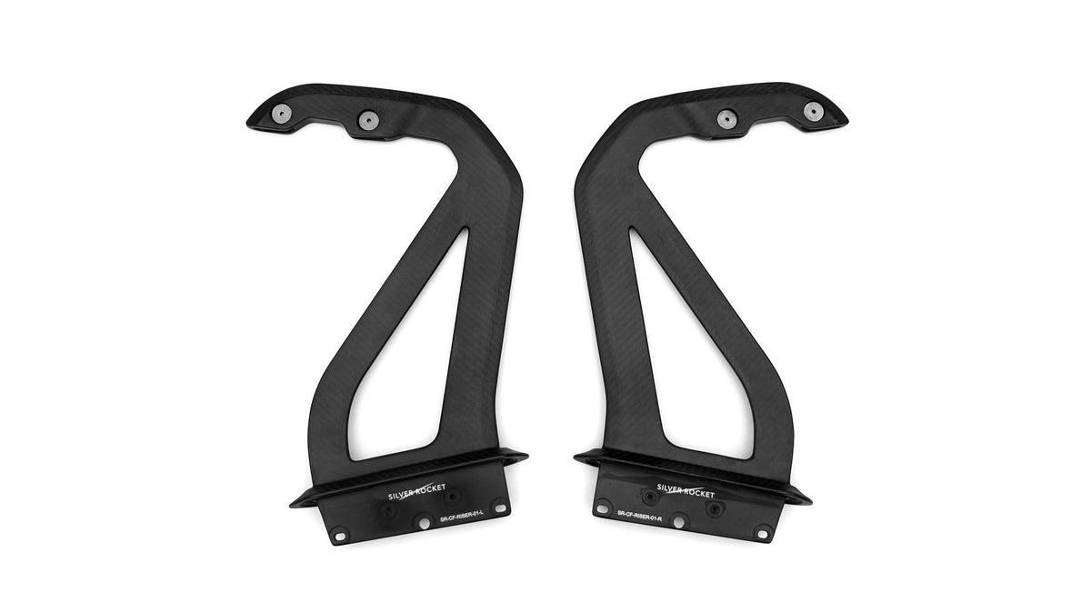 SR GT4 RS DRY CARBON FIBER 3-INCH WING RISER [PORSCHE 718 Cayman GT4 R ...