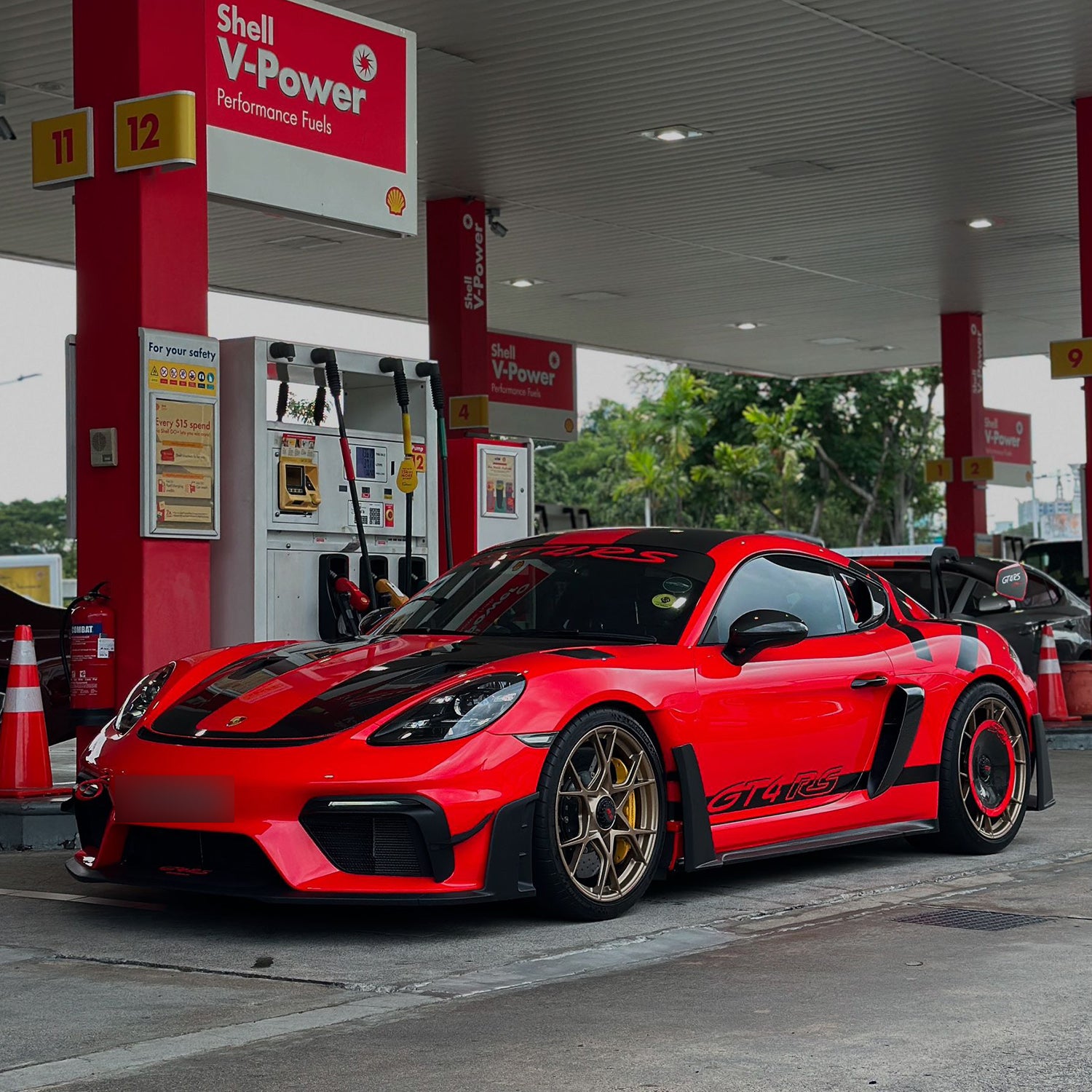 ポルシェ 718 911 ドライ赤いカーボン ファイバー センターモデルアジャストパネルフレーム 1枚